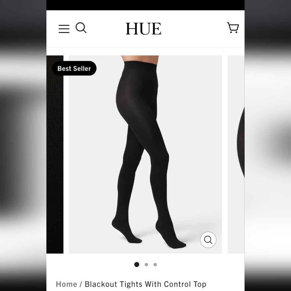 NWT HUE Black Control Top Tights